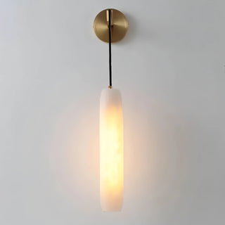 Addison - Modern Cylindrical Marble Hanging Shade Gold Canopy Wall Light