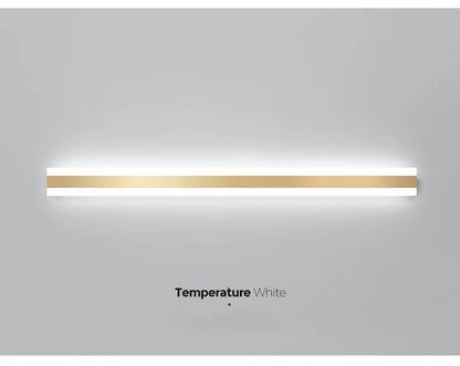 Simeon - Modern LED Outdoor Strip Wall Light Gold IP65 Waterproof