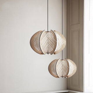 EBELE - Handmade Rattan Wood Ceiling Light