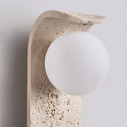 Noah - Yellow Cave Stone Wall Light White Glass LED