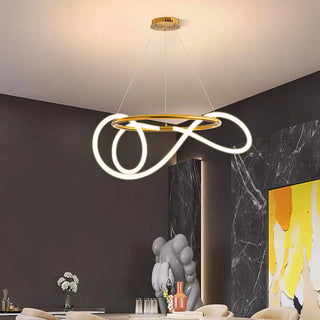 Jenny - Modern Gold Hanging LED Strip Round Ceiling Chandelier