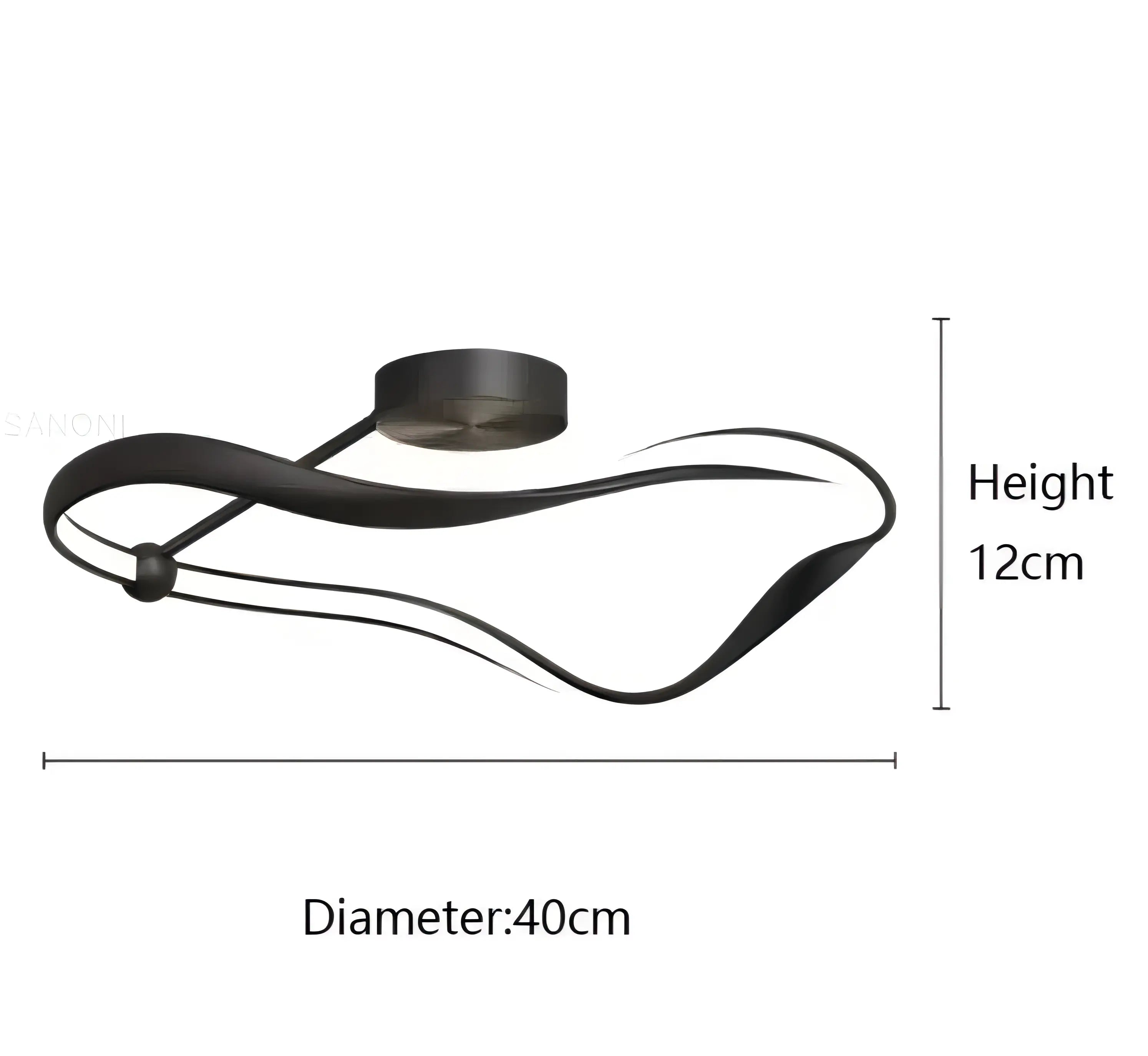 Kirsten - Modern Twisted LED Wave Semi Flush Dimmable Ceiling Light