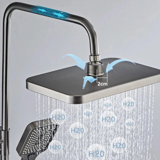 Desantis - Modern LED Rainfall Shower System with Temperature Display and Four Functions