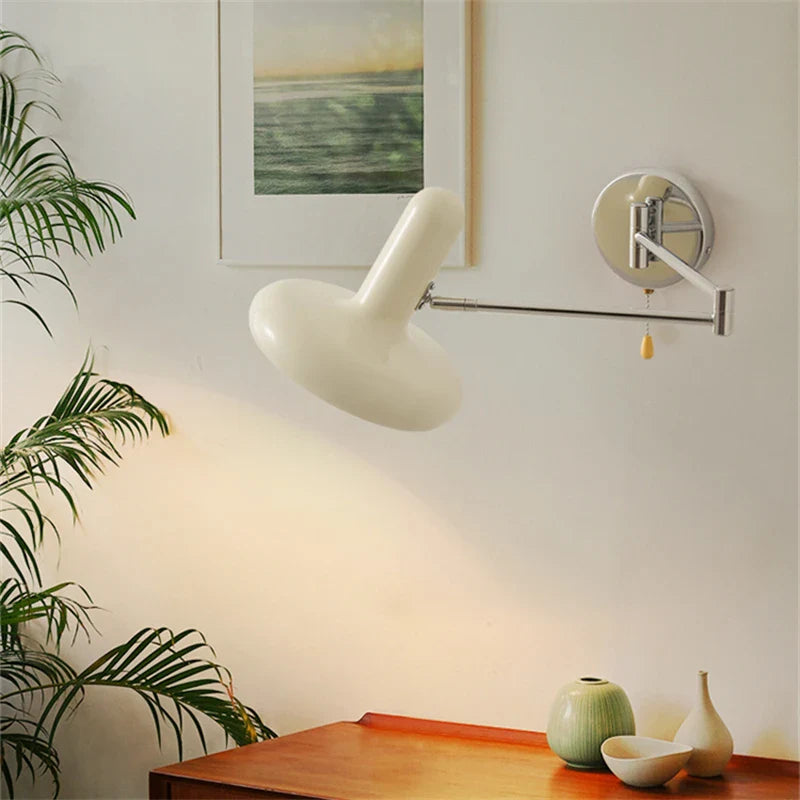 Schwart - Retractable Pull-Switch Modern White Wall Light