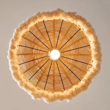 Juwan - Wicker Hand-Knitted Round Tassel Ceiling Light