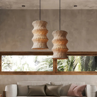 Giana - Woven Japanese Style Bamboo Retro Hanging Ceiling Light