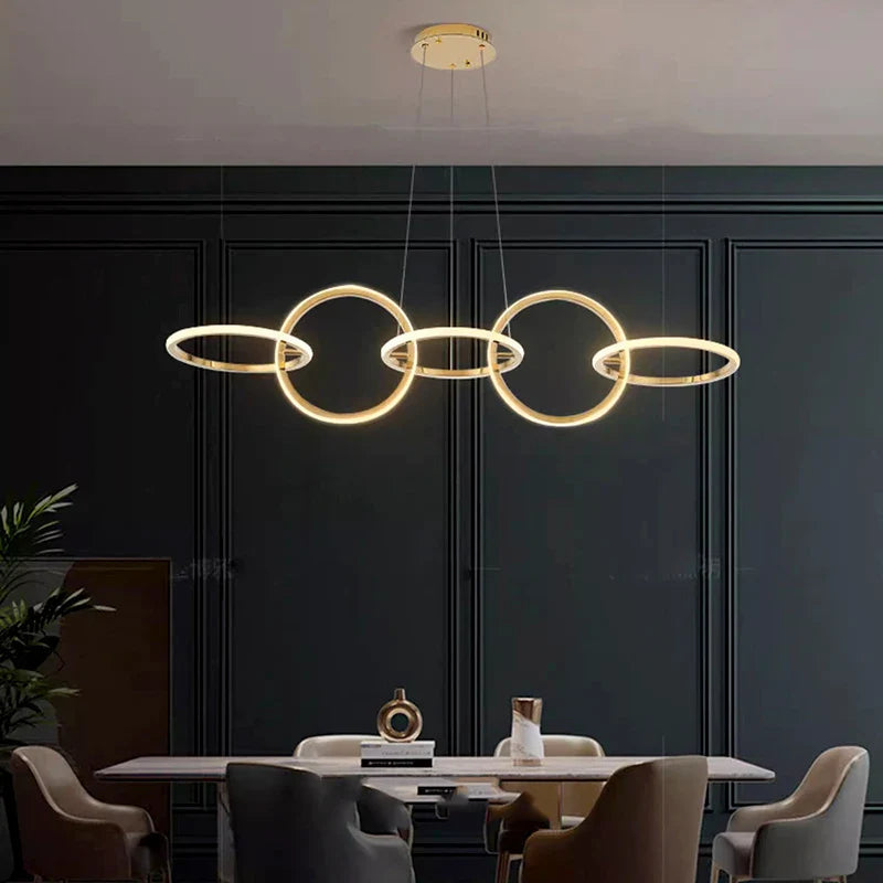 Hanging Ring Round Line Chandelier