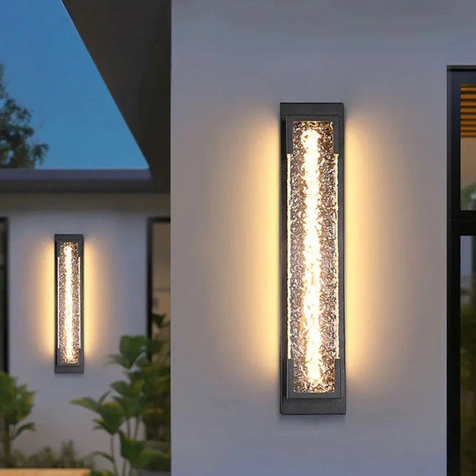 Waldron - Modern Stainless Steel LED Patterned Glass Wall Light