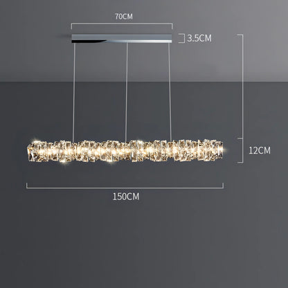 Hayes - Modern Twisted Crystal Glass Ceiling Chandelier