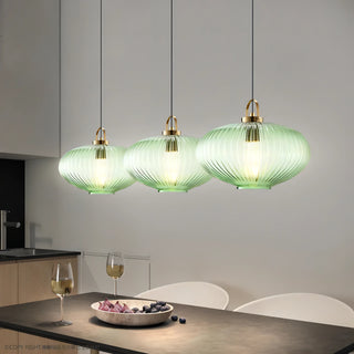 Cira - Green Patterned Glass Hanging Pendant Ceiling Light