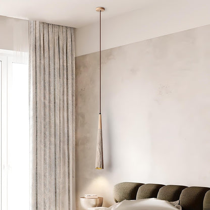 Ibolya - Wabi Sabi Wood Style Long Cone Tube Pendant Ceiling Light