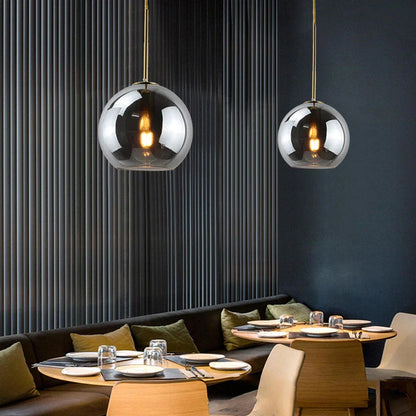 Longan - Modern Industrial Glass Coloured Ball Hanging Pendant Ceiling Light