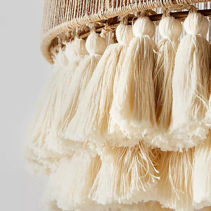 Lazaro - Natural Hemp Rope Macrame Tassel Hanging Pendant Ceiling Light