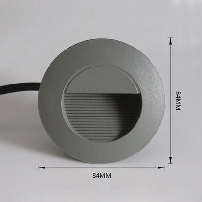 Cozamaloti - Outdoor Round Grey LED Recessed Stair Wall Light
