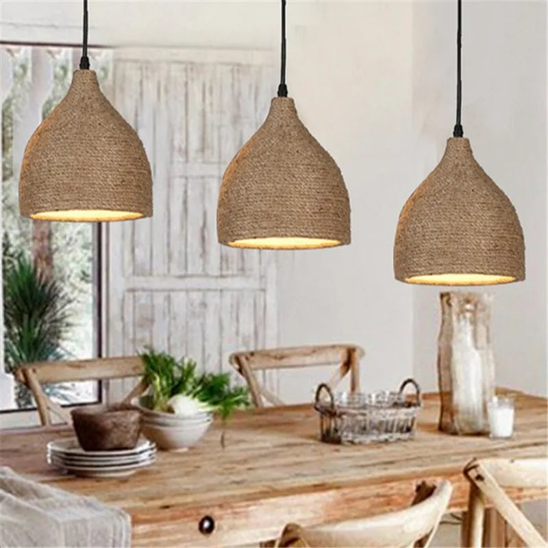 Sylvia - Hemp Rope Vintage Pendant Ceiling Light