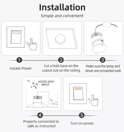 Ouellet - Dimmable LED Ceiling Downlight Recessed Spotlight