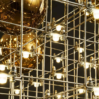 Valentina - Metal Gold Cage Hanging Ceiling Chandelier