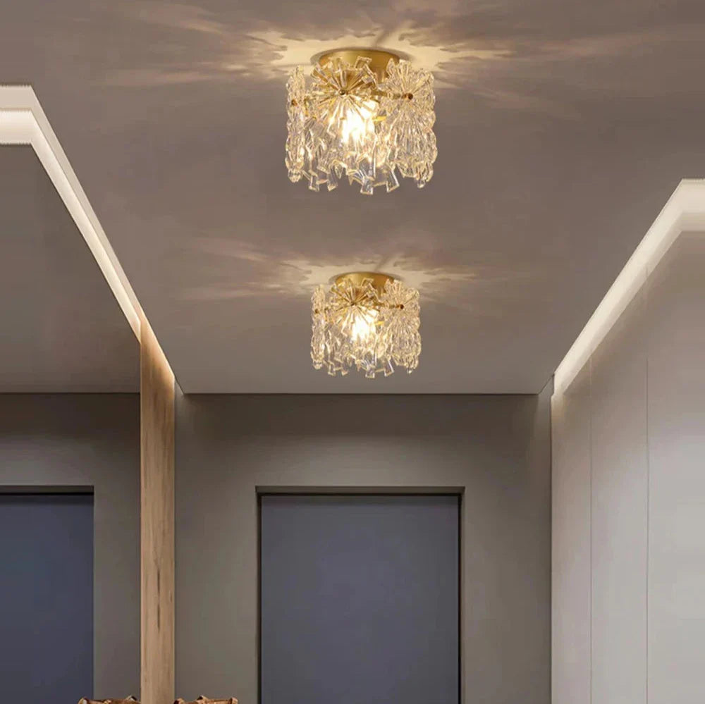 Faustina - Modern Crystal Glass Layered Shards Hanging Chandelier