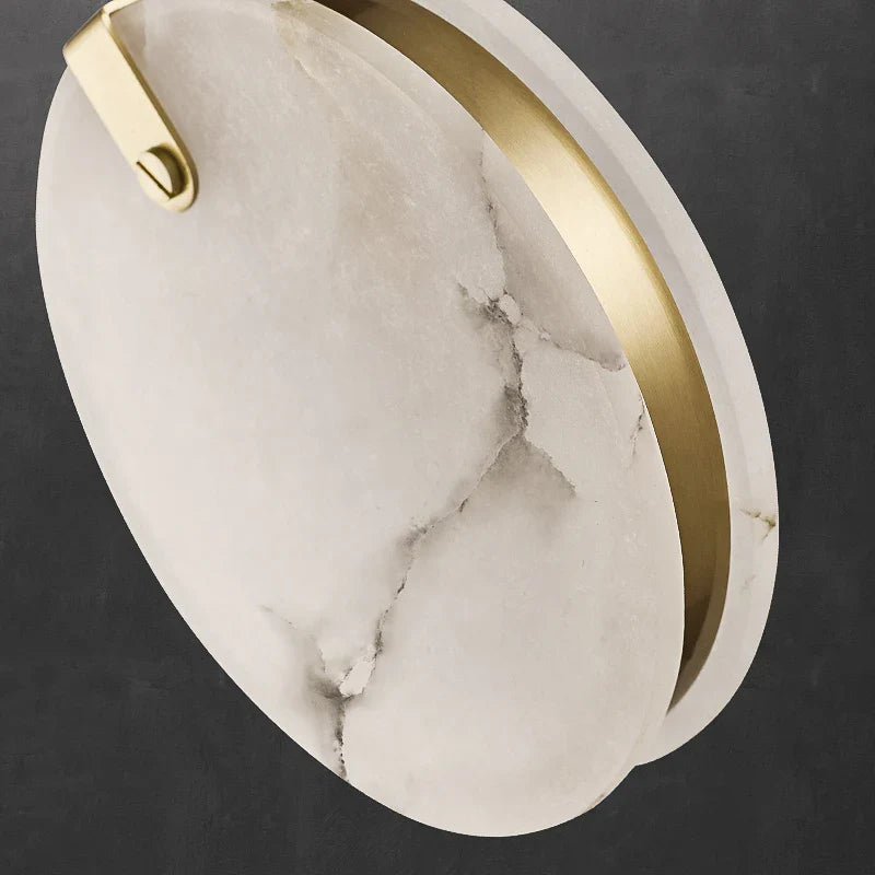 Bates - Modern Round Marble Hanging Ceiling Chandelier