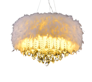Benedict - Feather Round Hanging Ceiling Chandelier