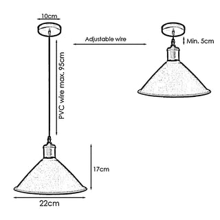 Hogan - Industrial Modern Black Round Cone Hanging Ceiling Light