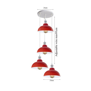 Colon - 4 Head Round Red Ceiling Light