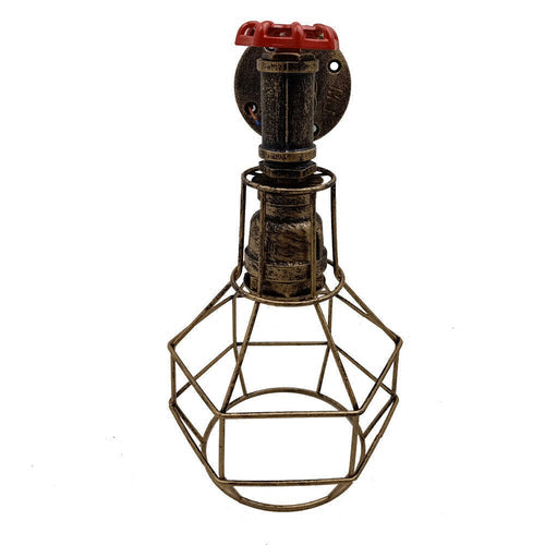 Adriel - Industrial Pipe Caged Pendant Wall Light