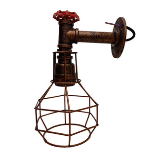 Adriel - Industrial Pipe Caged Pendant Wall Light