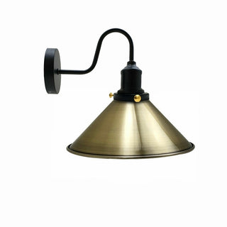 Pena - Round Curved Arm Metal Shade Wall Light