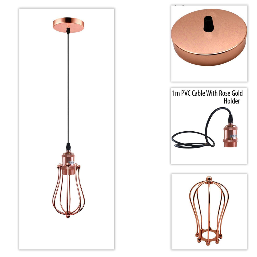 Stefan - Modern Caged Bulb Hanging Ceiling Pendant Light