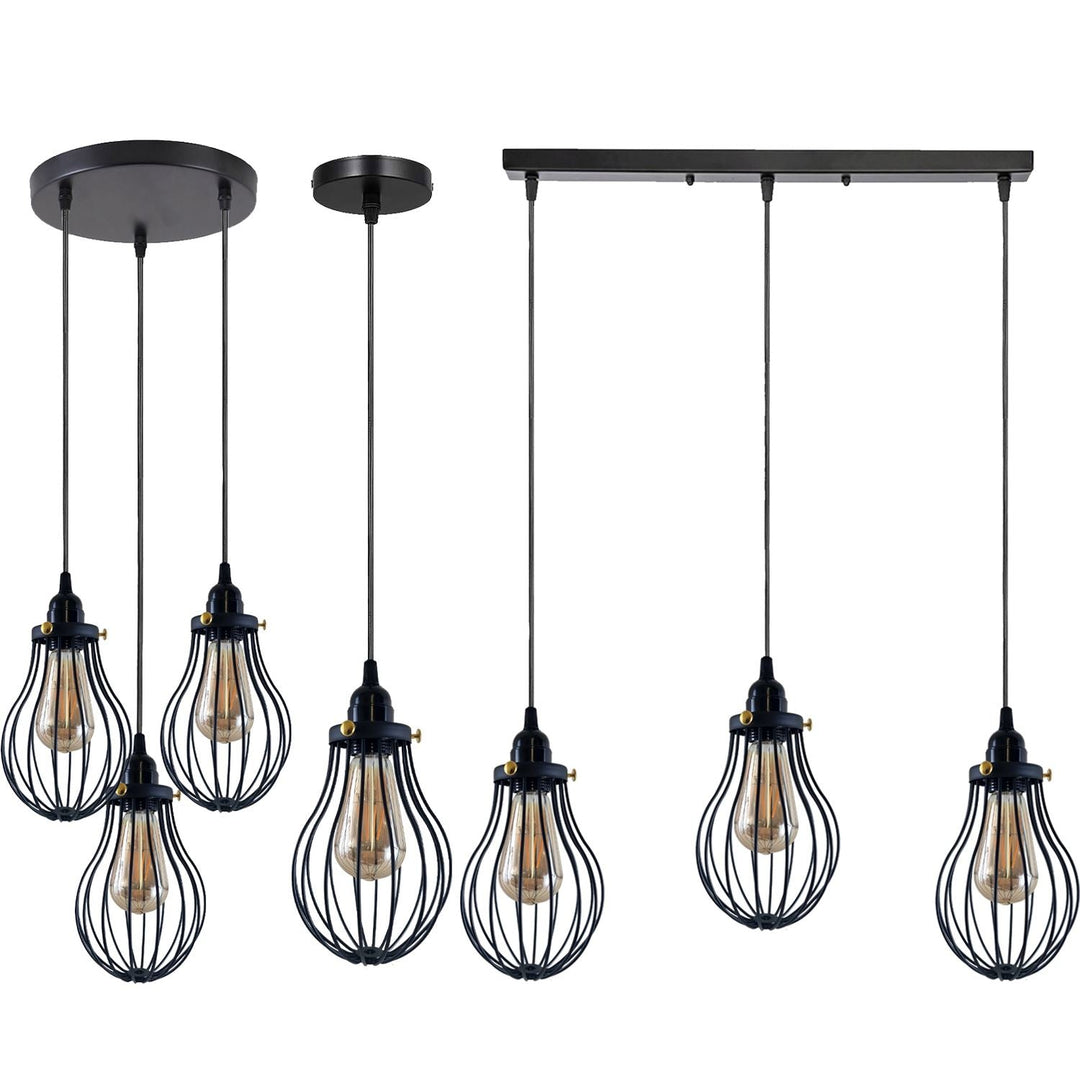 Aaron - Modern Black Caged Pendant Ceiling Light