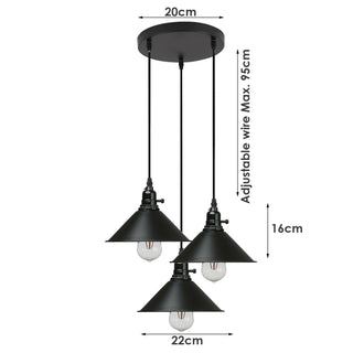 Gueva - Modern Black Industrial Hanging Black Ceiling Light