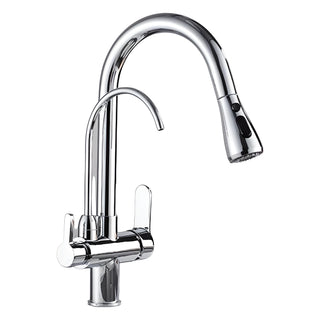 Redman - Solid Brass Pull Out Crane Deck Mounted Single Lever Kitchen Tap
