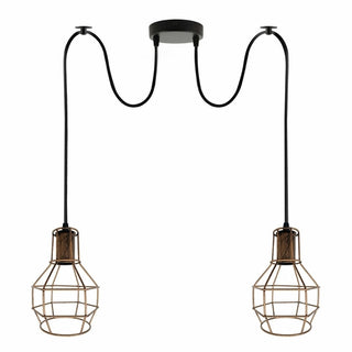 Cisneros - Modern 2 Head Caged Bulb Hanging Ceiling Light