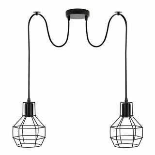 Cisneros - Modern 2 Head Caged Bulb Hanging Ceiling Light