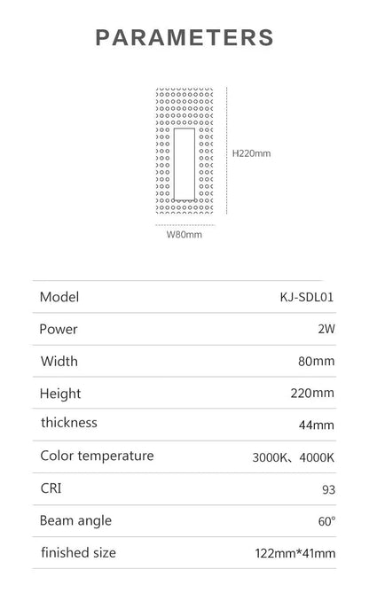ETHELINDA - Recessed LED Frameless Downlight Step Wall Light
