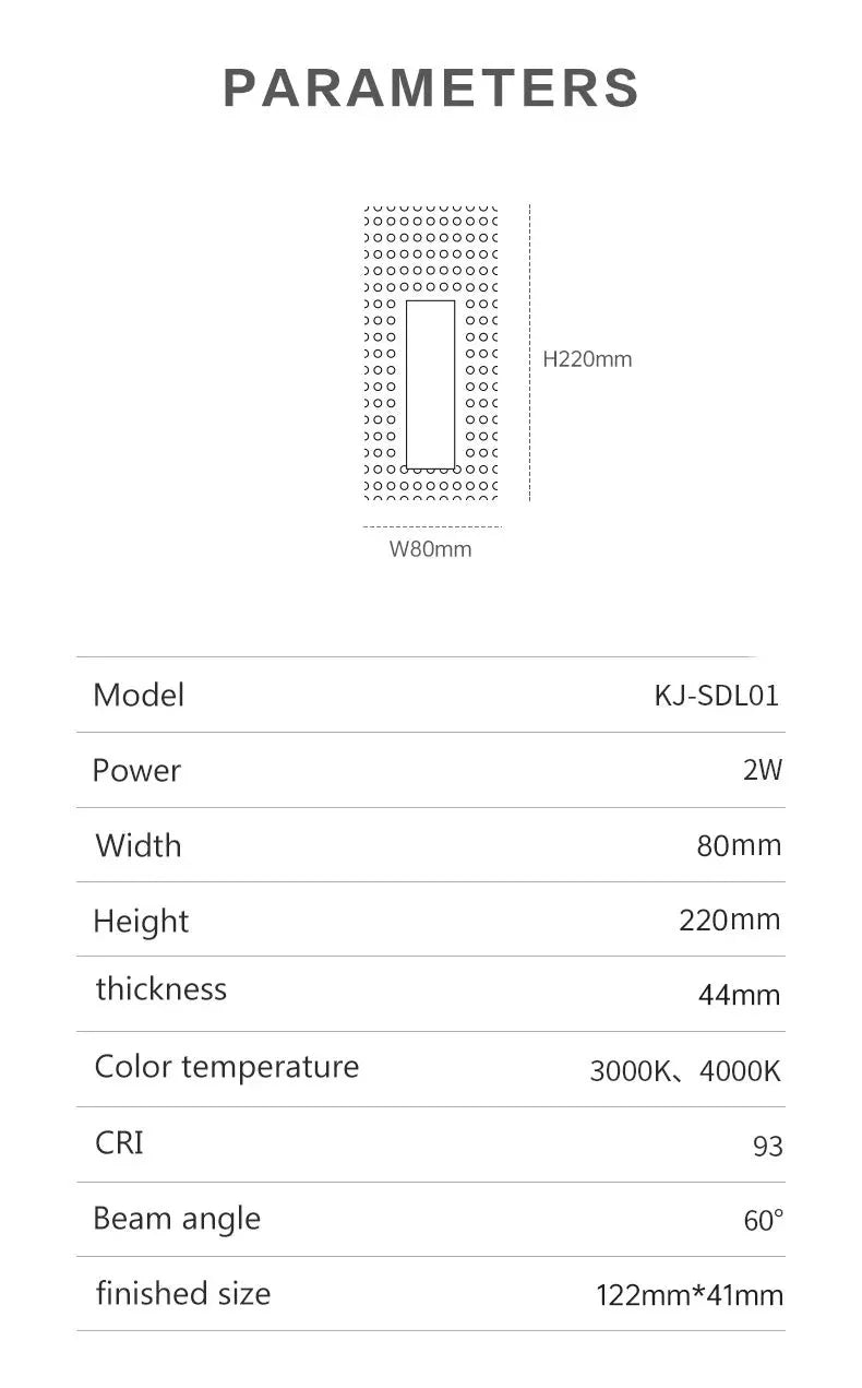ETHELINDA - Recessed LED Frameless Downlight Step Wall Light