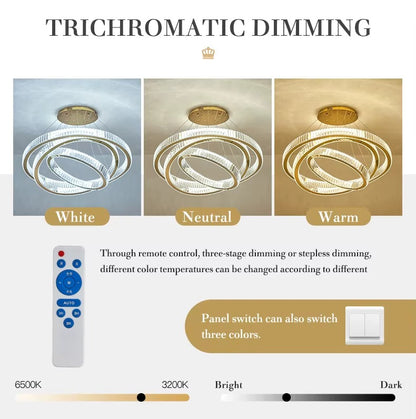 Atupa - 6 Ring Hanging Tiered Ceiling Chandelier