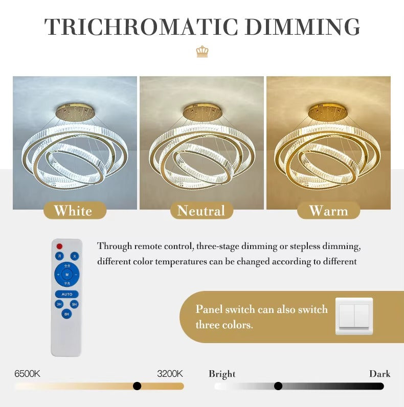 Atupa - 6 Ring Hanging Tiered Ceiling Chandelier