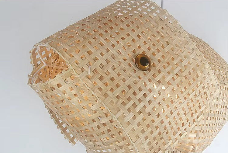 Amaris - Modern Bamboo Wood Hanging Fish Ceiling Light