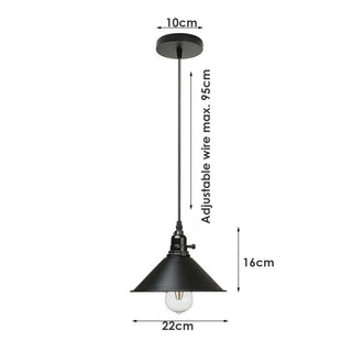 Gueva - Modern Black Industrial Hanging Black Ceiling Light