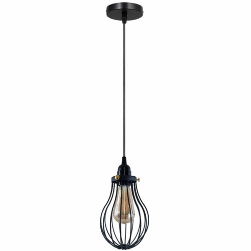 Aaron - Modern Black Caged Pendant Ceiling Light