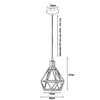 Jesse - Modern Diamond Caged bulb Hanging Ceiling Pendant Light