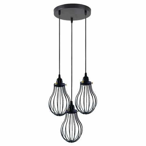 Aaron - Modern Black Caged Pendant Ceiling Light