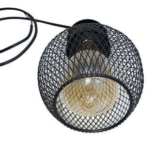 Walton - Industrial Caged Black 3 Head Ceiling Light