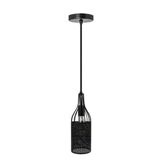 Frankie - Modern Caged Bulb Black Hanging Ceiling Light