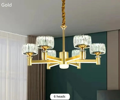 Amjed - Modern Gold Crystal Round Ceiling Chandelier