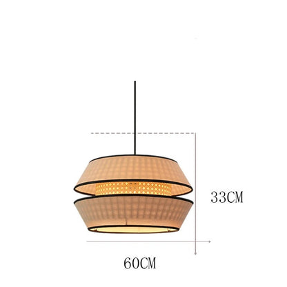 Heredia - Handmade Fabric Wicker Round Pendant Ceiling Light