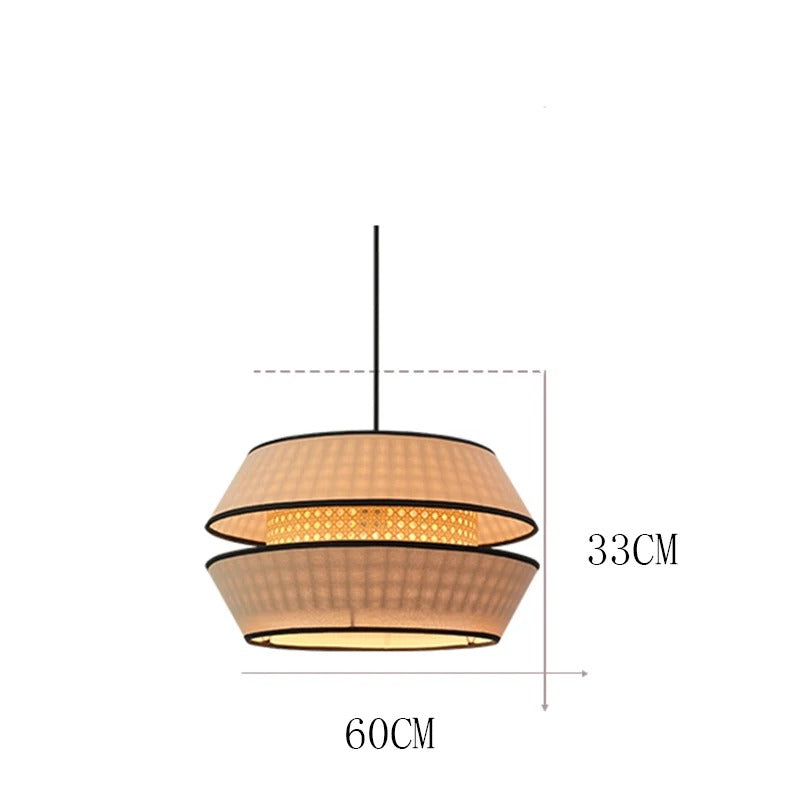 Heredia - Handmade Fabric Wicker Round Pendant Ceiling Light