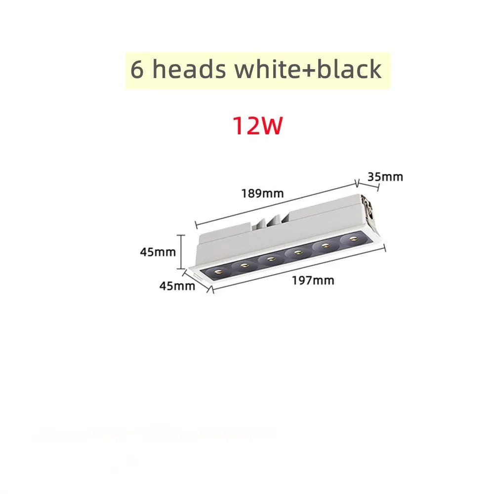 Eboni - Rectangular Industrial Recessed LED Downlight Ceiling Light